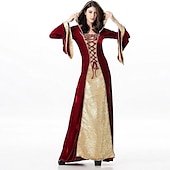 levne Šaty-Retro Středověké Renesanční Šaty Ren Faire Čerodějnice Viking Outlander Dámské Keltské Královský Valpuržina noc předvečer Všech svatých Karneval Plesová maškaráda Večírek Dospělé Šaty