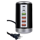 Недорогие USB-концентраторы-6-портовое настольное зарядное устройство, 65-ваттная зарядная станция с usb-концентратором (3 x usb+type c+qc3.0+pd 18 Вт), настольная зарядная станция с многопортовым зарядным