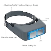 ieftine Papetărie-lentilă dublă montată pe cap lupă ochelari cască lupă lupă citire pentru ceas instrument reparare jucării educative cadou