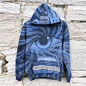 baratos Moletons masculinos com capuz-Homens Abstrato Estampas Abstratas Moletom Moletons Moletom com capuz Manga Longa Moletom com capuz Com Capuz Roupa de rua Impressão 3D Diário Esportes Preto Azul Marinha Imprimir Primavera &amp; Outono