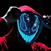 olcso Maszkok-halloween maszk led purge világít világítással deadpool maszk ijesztő jelmez karneváli cosplay partihoz könnyű halloween jelmezek