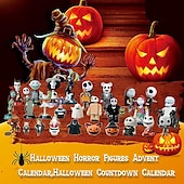 preiswerte Halloween Hängende &amp; Tischdekorationen-Halloween-Horrorfilm-Adventskalender 2025 enthält 24 Weihnachtsgeschenke, Weihnachts-Horrorfiguren-Countdown-Kalender mit Überraschungsspielzeug, Sammelfiguren-Geschenke für Kinder