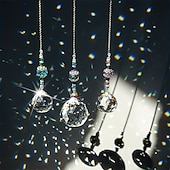 baratos Espanta-espíritos-1 peça suncatcher de cristal, bola de prisma de janela, fabricante de arco-íris, pingente pendurado para casa, jardim, quintal, quarto, varanda, pátio, decoração