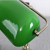 cheap Bedside Lamp-Green Glass Bankers Desk Lamp Antique Desk Lamps with Brass Base, Traditional Library Lamp with Pull Chain, E26 Base, Vintage Desk Lamp for Office, Study Room 110-240V
