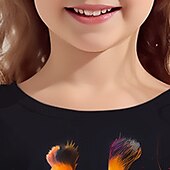 tanie 3D zwierzęta dziewczynki-Dla dziewczynek 3D Graficzny Zwierzę Żyrafa Podkoszulek T-shirt Długi rękaw Druk 3D Lato Jesień Aktywny Moda Śłodkie Dzieci 3-12 lat Na zewnątrz Codzienny Regularny