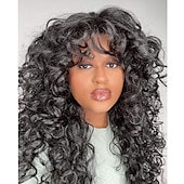 cheap Synthetic Trendy Wigs-Long Curly Wavy Blonde Wigs for Women Side Part Natural Looking Cosplay Synthetic Fiber Wig Heat Resistant Replacement Wig Halloween Cosplay Party Wigs