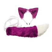 cheap Hair Styling Accessories-Handmade Cosplay Children&#039;S Performance Anime Cute Fox Color Rabbit Fur Animal Ears Hair Hoop Tail Accessory Set