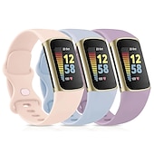 olcso Fitbit óraszíjak-4 csomag 3 csomag 2 csomag Smart Watch Band Kompatibilis valamivel FitBit Charge 5 Szilikon Okos óra Szíj Állítható Sportszíj Csere Karszalag