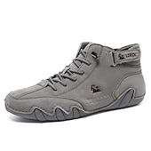 ieftine Adidași Bărbați-adidași verzi, casual, înalți, din piele artificială, pentru bărbați – pantofi ușori, respirabili, cusături manual, cu șireturi, pentru activități în aer liber