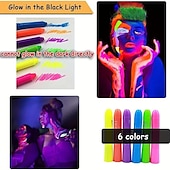 cheap Painting, Drawing &amp; Art Supplies-6pcs UV Glow Body and Face Paint Kit - Fluorescent Crayons for Adults - Perfect for Birthday Parties, Halloween, and Masquerades