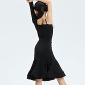 abordables Hauts &amp; Ensembles-Danse latine Tenues de Danse pour Enfants Jupes Imprimé floral Fille Utilisation Usage quotidien manche longue Taille moyenne Spandex