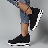 billiga Damsneakers-vita slip-on stickade sneakers för kvinnor - lätta och andas för vardagskomfort, perfekta för promenader, gym och avslappnade utflykter