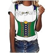 baratos Vestuário Gráfico-Japonesa/Curta Anime 3D Bávaro Estilo de rua Camiseta Arte Gráfica para Mulheres Adulto Impressão 3D  para Cerveja Oktoberfest Baile de Máscaras Casual / Diário