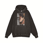 baratos Gráfico de personagem de desenho animado e filme-One Piece Monkey D. Luffy Nico Robin Roronoa Zoro Moletom Camiseta lavada com ácido extragrande Imprimir Bolso frontal Arte Gráfica Para Casal Homens Mulheres Adulto Baile de Máscaras Hot Stamping