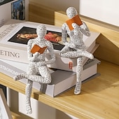 ieftine sculpturi și statui de grădină-2 buc pulp woman citind raft decor, figurină femeie citind, rășină statuie gânditor stil, sculpturi abstracte figurine pentru decor acasă modern birou raft desktop