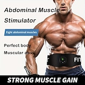 abordables Appareils de massage corporels-1 ensemble stimulateur de muscles abdominaux toner musculaire portable électrique ems entraîneur musculaire appareil de fitness sans fil intelligent pour hommes et femmes exercice de bureau à domicile