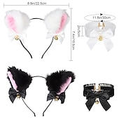 halpa Hiusten muotoilutarvikkeet-simuloitu eläin korva pehmopäähine kissan korvat (höyrytetty kissankorvan muotoinen leipä) kissan häntä cosplay puku hiusvanne verkko punainen asusteet