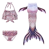 olcso Lányok jelmezei-Sellő Ariel Mermaid Tails Fürdőruha Bikini Hableány Szabadság for Lány Gyermek Álarcos mulatság