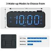 economico elettrodomestici-Sveglia digitale radio fm con cambio colore rgb dinamico 1pc con timer di spegnimento e doppia sveglia - Orologio elettronico a led 12/24h a 8 colori