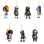 ieftine Decorațiuni de Halloween pentru suspendare și masă-pandantiv cu schelet de halloween, ornament pentru oglinda retrovizoare pentru mașină, pandantiv pentru decorațiuni interioare suspensie mașină din acril