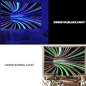 זול שטיחי קיר של Blacklight-blacklight שטיח uv תגובתי זוהר בחושך מסיבת ניאון תלת מימד מערבולת פסיכדלי טריפי ערפילי תלוי שטיח קיר אמנות קיר ציור קיר לחדר שינה בסלון