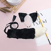 cheap Hair Styling Accessories-Handmade Cosplay Children&#039;S Performance Anime Cute Fox Color Rabbit Fur Animal Ears Hair Hoop Tail Accessory Set