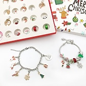 economico Calendario dell&amp;#39;Avvento-Braccialetti del Calendario dell&#039;Avvento di Natale 2025 per ragazze Calendario del conto alla rovescia di Natale 24 giorni kit per la creazione di gioielli fai-da-te regalo 22 perline charm 2