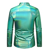 preiswerte Oberteile-Disko 1980er Glänzend Metallisch Bluse / Hemd Maskerade Disco Herren Karnevalskostüm Maskerade Party / Abend Junggesellinnenabschiedsparty Pride Parade Erwachsene Hemd