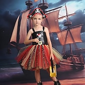 levne Dívčí kostýmy-Pirát Karnevalový kostým Šaty Cosplay kostým Sukénka Dětské Dívčí cosplay Večírek Karneval Plesová maškaráda Jednoduchý karnevalový kostým