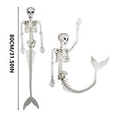 お買い得  ハロウィンの吊るし飾りとテーブルトップ装飾-ハロウィン人魚の骸骨家の装飾 80 センチメートル