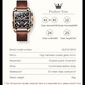 abordables Relojes de Cuarzo-Reloj de cuarzo OLEVS para hombres calendario cronógrafo gran bisel reloj impermeable de cuero genuino