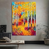 preiswerte Landschaftsgemälde-Handgefertigtes, handgemaltes Ölgemälde, Wandkunst, Frühlingsbirkenwald, Gemälde auf Leinwand, moderne Textur, grüner Baum, Gemälde, Dekor, gerollte Leinwand, kein Rahmen, ungedehnt