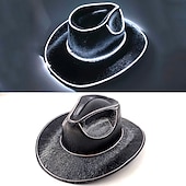 billiga Nyheter-halloween jul el wire light up paljett jazzhatt vuxen neon led lysande festival festklädd keps för män och kvinnor