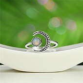 abordables Anillos-1 anillo de apertura ajustable para mujer de aleación retro moon daily.