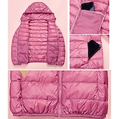 billiga Puffers &amp; Parka-dam pufferjacka med hoodie jacka vandring dunjacka vinter utomhus termisk varm packbar vattentät vindtät jacka topp full längd synlig dragkedja fiske camping / vandring / grottvandring