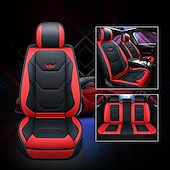 abordables Fundas de asiento para coche-Juego completo de lujo para 5 asientos funda de asiento delantero de coche universal 5D de PU impermeable almohadilla de protector de asiento transpirable