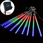 お買い得  ソーラーストリングライト-3M ストリングライト クリスマス流星群ライト LED 2835 SMD 1セット 温白色 ホワイト ブルー 流星群ライト ソーラー駆動 屋外 ホリデー 12 V
