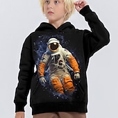 economico Visione 3D e Geometria del Ragazzo-Da ragazzo 3D Pop art Astronauta Felpa con cappuccio Manica lunga Stampa 3D Primavera Autunno Inverno Di tendenza Streetwear 3D Bambino 3-12 anni 4-12 anni Esterno Informale Giornaliero Standard