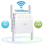 זול ראוטרים אלחוטיים-5GHz wifi repeater אלחוטי wifi extender 1200mbps wi-fi מגבר 802.11n מגבר אות wifi לטווח ארוך 2.4g wifi repiter