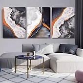 preiswerte Abstrakte Gemälde-3 Tafeln abstraktes Ölgemälde, 100 % handgefertigt, gemalte Wandkunst auf Leinwand für die Heimdekoration mit Rahmen