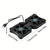 cheap Stands &amp; Cooling Pads-Foldable USB Cooling Fan Mini Notebook Cooler Cooling Pad Quiet Stand Double Fans For 7 to 15 Inch Notebook Laptop PC