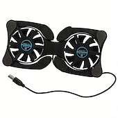 cheap Stands &amp; Cooling Pads-Foldable USB Cooling Fan Mini Notebook Cooler Cooling Pad Quiet Stand Double Fans For 7 to 15 Inch Notebook Laptop PC