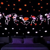 billige halloween veggtepper-halloween dekorasjoner bakgrunnsbelysning billedvev jack o lanterne uv reaktiv hengende fluorescerende hjemmedekorasjon bakgrunn stoff kunst hjem soverom stue