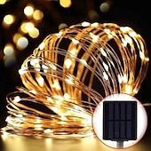 cheap Solar String Lights-Solar Copper Wire Lights Led Fairy Lights String Outdoor Waterproof Ground Plug Decorative Lights Christmas Lights