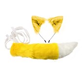 cheap Hair Styling Accessories-Handmade Cosplay Children&#039;S Performance Anime Cute Fox Color Rabbit Fur Animal Ears Hair Hoop Tail Accessory Set