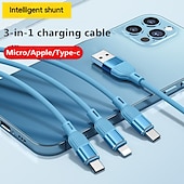 halpa Matkapuhelinkaapelit-USB C -kaapeli USB A - USB C 5 A Latauskaapeli 3 in 1 Käyttötarkoitus iPhone Matkapuhelinväline