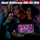 お買い得  ハロウィン 2024-20 個ハロウィンリンググローフィンガーライト LED 点滅カボチャグローブレスレット子供の創造的なおもちゃ