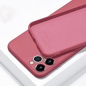 levne Pouzdra pro iPhone-telefon Carcasă Pro iPhone 15 Pro Max Plus iPhone 14 13 12 11 Pro Max Plus X XR XS Zadní kryt Pouzdro z tekutého silikonu Nárazuvzdorné Pevná barva Silikonový gel Silikon