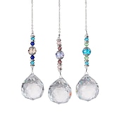 baratos Espanta-espíritos-1 peça suncatcher de cristal, bola de prisma de janela, fabricante de arco-íris, pingente pendurado para casa, jardim, quintal, quarto, varanda, pátio, decoração