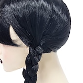 voordelige Pruiken van filmkarakters-Cosplaypruiken Zwart Recht Synthetisch haar Lang Pruiken Voor meisjes Pruiken Voor feest